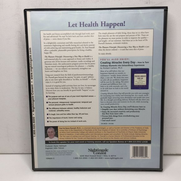 Nightingale The Pleasure Principle Paul Pearsall Cassette Set Audio Books Tape - Picture 8 of 9